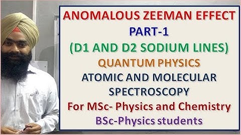 Anomalous Zeeman Effect (Part 1)- Sodium D Lines (D1 and D2)