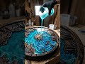 This satisfying resin pour turned into a stunning ocean clock #diy #shorts