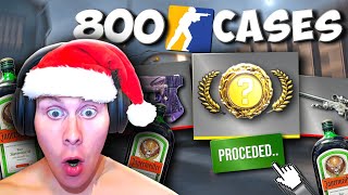 DRUNK OPENING 800 CS2 CASES + INSANE TRADEUPS!! 