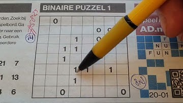 (#5825) Friday. Binary01 Sudoku puzzle. Bonus Extra edition. 01-20-2023 Extra part 3 of 4