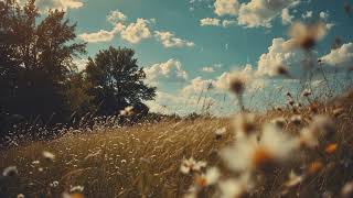 Sunny Wildflower Meadow Golden Grass Seamless Loop 4K No Copyright