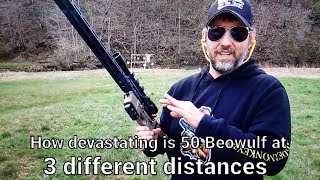 How devastating is 50 Beowulf at 3 different distances?