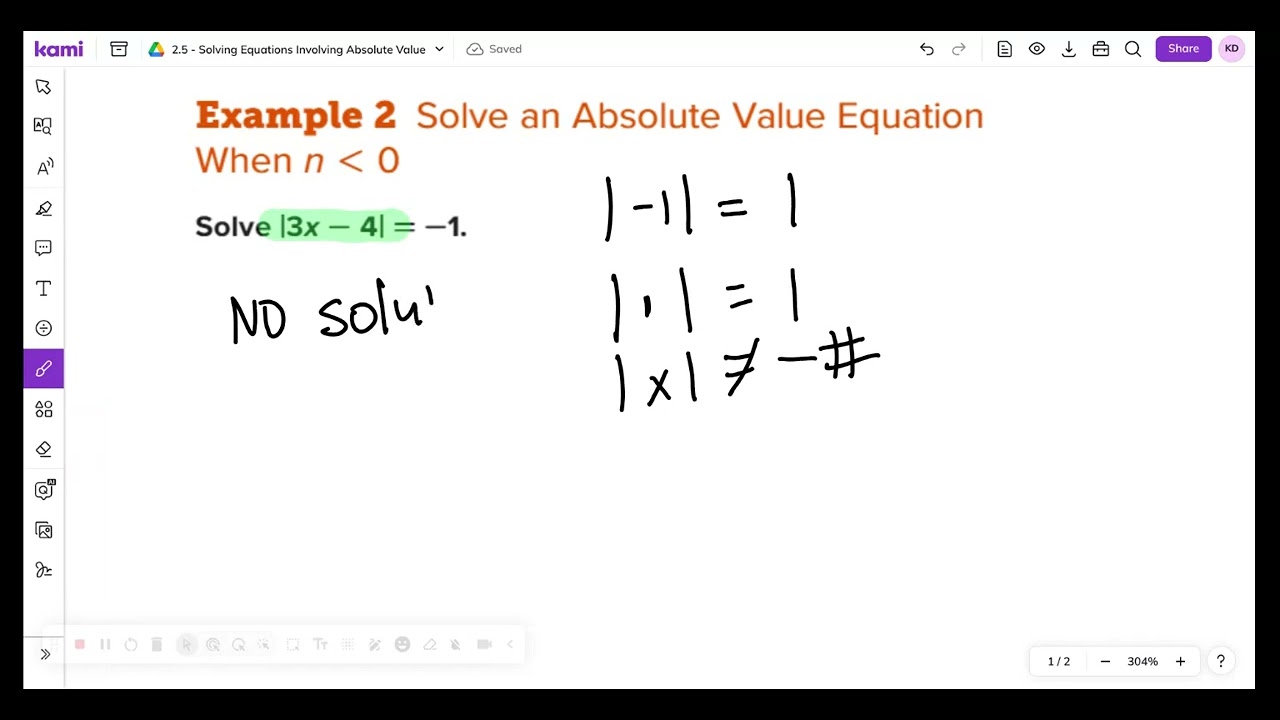 2.5 - Solving Absolute Value Equations NOTES