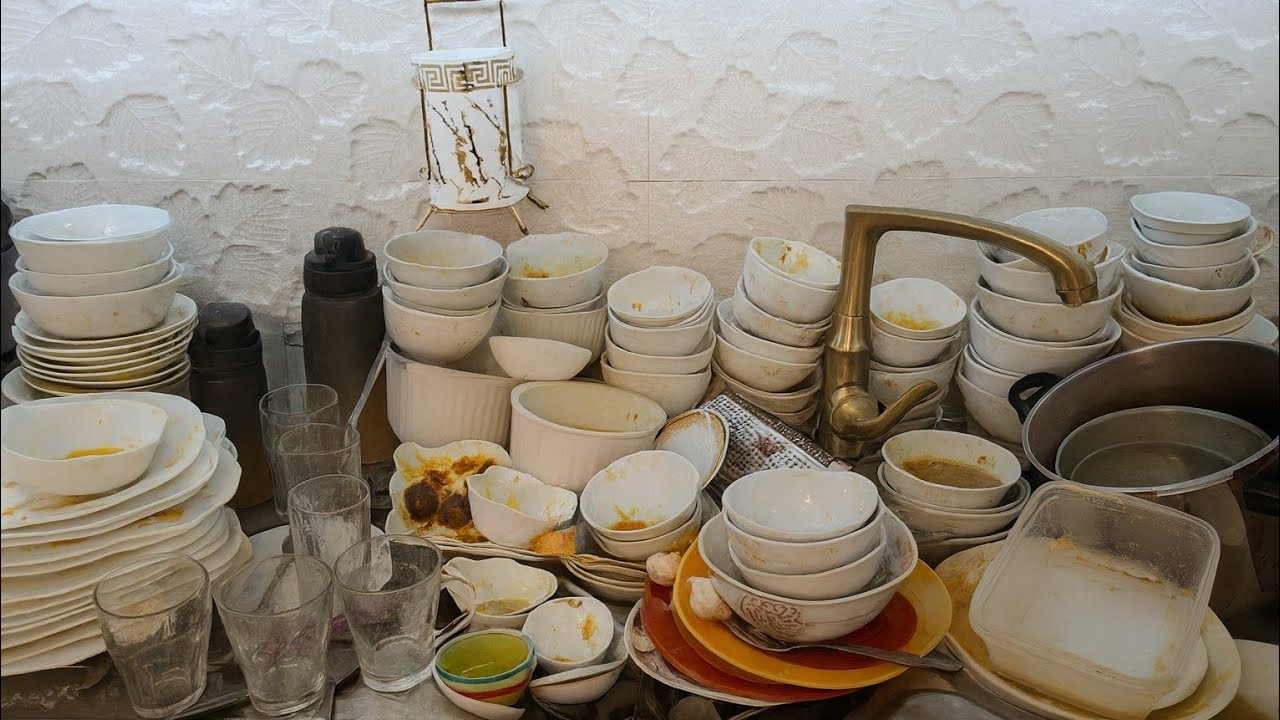 ASMR Dishwashing | Clean Sink, Soft Water & Sponge Sounds