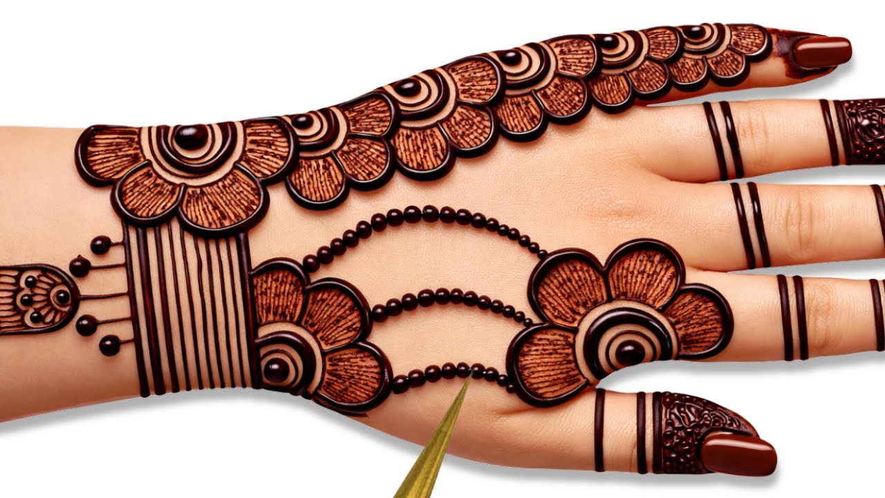 Very simple unique style mehndi design for back hand|new easy mehndi design 2026 | 