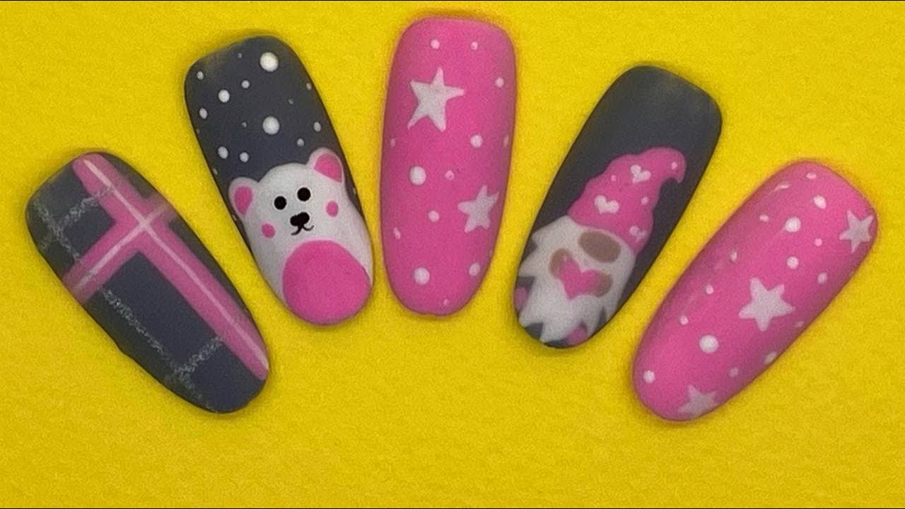 9. Reindeer Nail Design on Black - wide 2