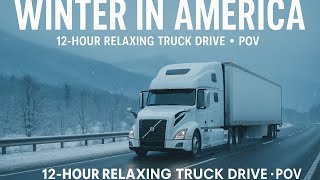 4K POV Truck Driving USA | Winter America Road Trip | 12 Hours Relaxation & Snowy Upstate Drive screenshot 4