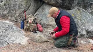 Making Fire With The Superesse Straps Survival Bracelet.