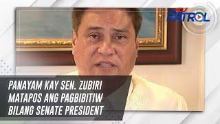 Panayam kay Sen. Zubiri matapos ang pagbibitiw bilang Senate President | TV Patrol