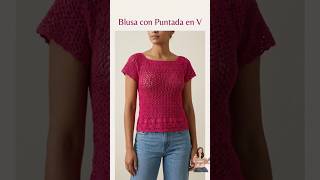 Blusa a crochet con puntada de V #crochet #tejer