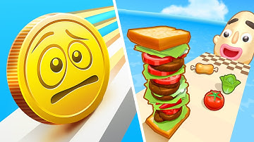 Coin Rush Vs Sandwich Runner - SpeedRun Gameplay Android, iOS G8D2A1C8L5S7