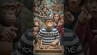 What would happen if you turn into a Chimpanzee 🤯#shorts #claymation #ai #animals