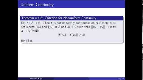 Uniform Continuity