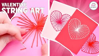 Heart String Art Cards | Easy String Art Heart Card for Valentine's Day