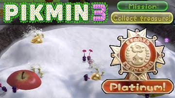 Pikmin 3 WiiU - Mission Mode - Collect Treasure 2: Silver Lake 3070 Platinum Medal SOLO Walkthrough