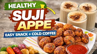 Soft & Fluffy Veggie Appe with Chilled Cold Coffee ☕❄️ | 10 minute Snack Recipe #youtubeshorts #food screenshot 3