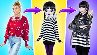 Wednesday Addams! Makeover van Dakloze naar Populaire Pop!