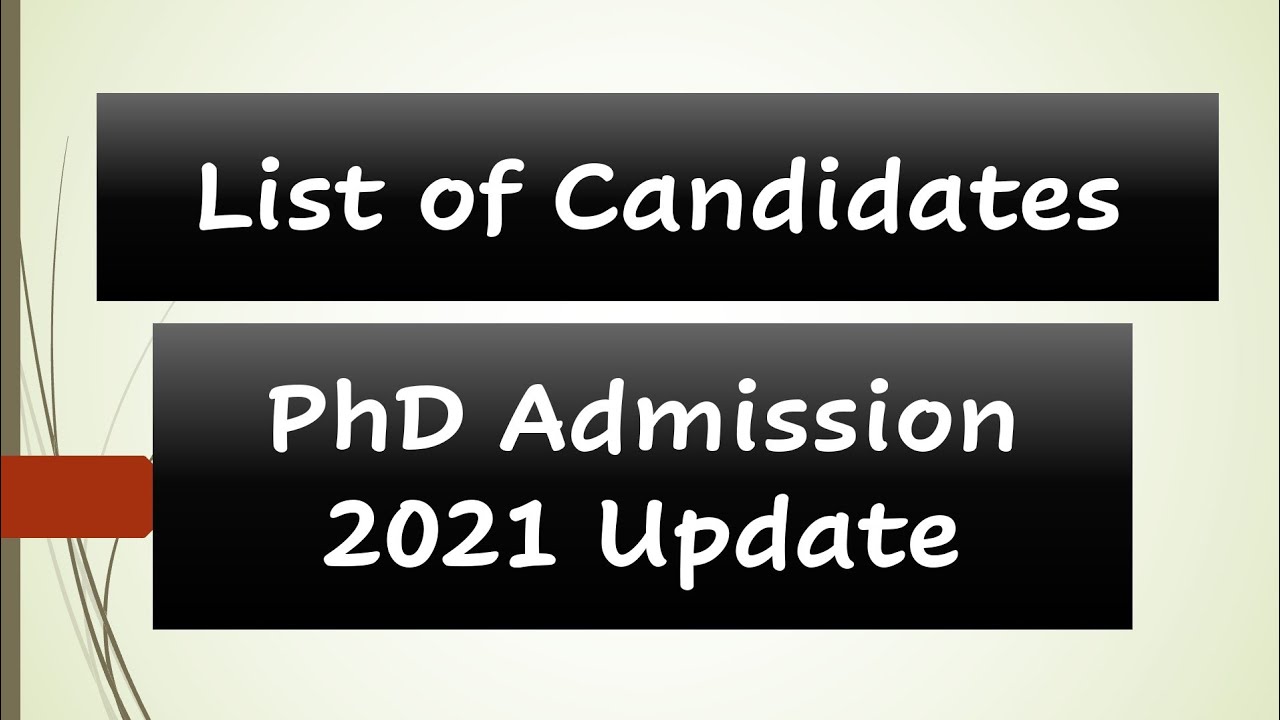 PhD Admission 2021 Update || List of Candidates || Central University of Punjab || HPU