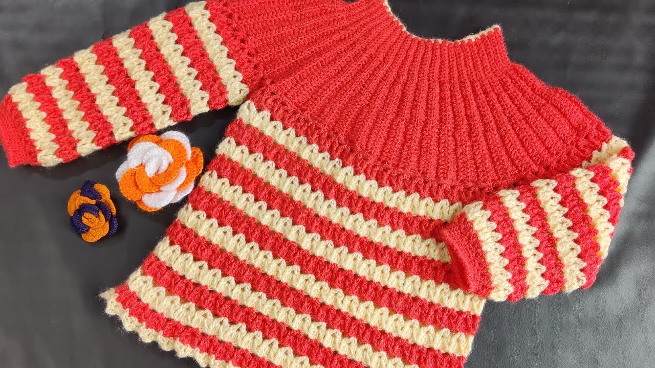 Crochet Girls Top /क्रोसिया से बनाए सिर्फ 240 ग्राम ऊन में(7-9 year)