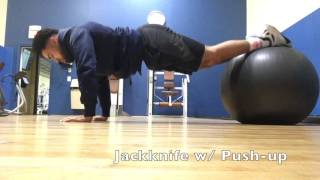 Swiss Ball Jackknife with Push-up
