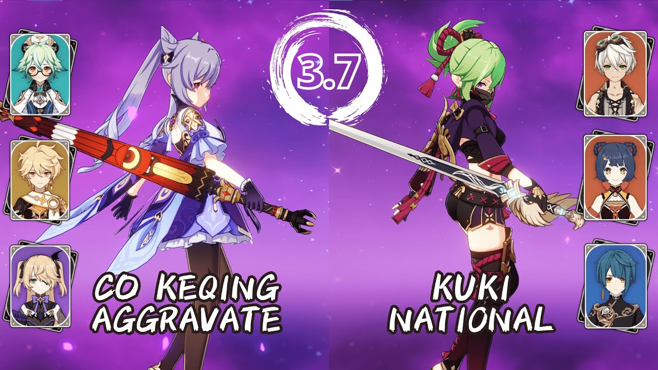 Spiral Abyss 3.7/3.8 Keqing Aggravate & Kuki National Floor 12 F2P