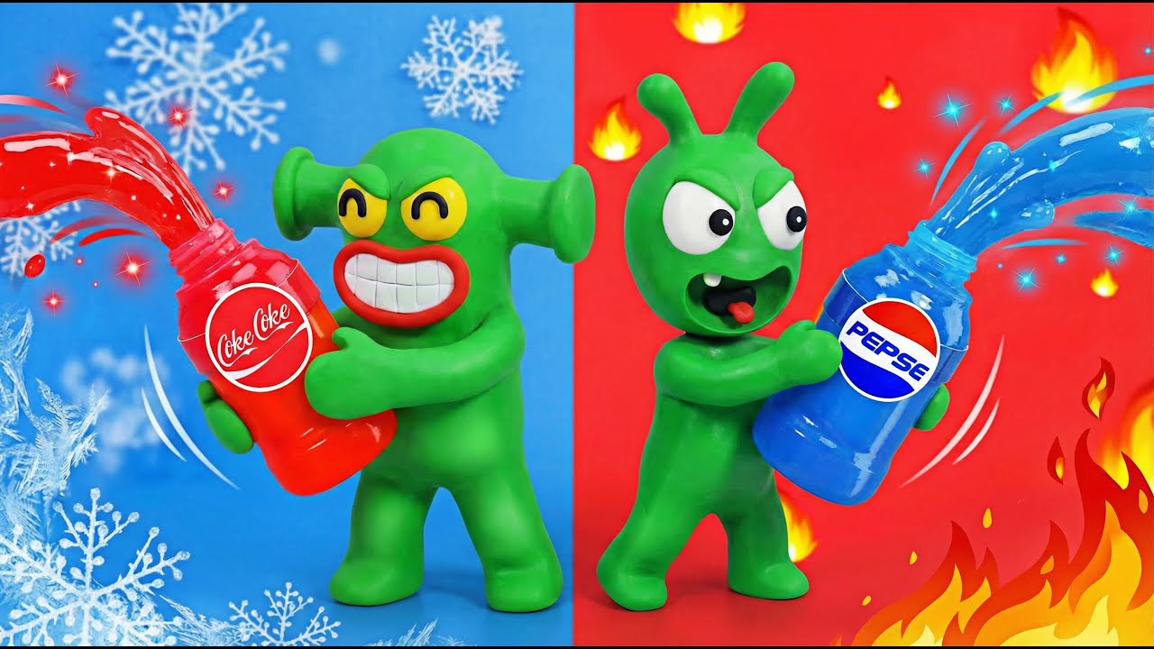 Pea Pea Makes Colorful Soda Bottle Jelly with friends! 🥤🌈🍮 - Pea Pea Cartoon - Stop motion animation