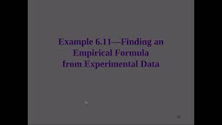 Chapter 6 - Empirical Formula