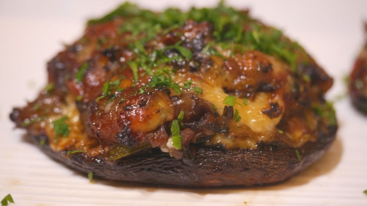 Stuffed mushrooms with Chicken and vegetables - YouTube