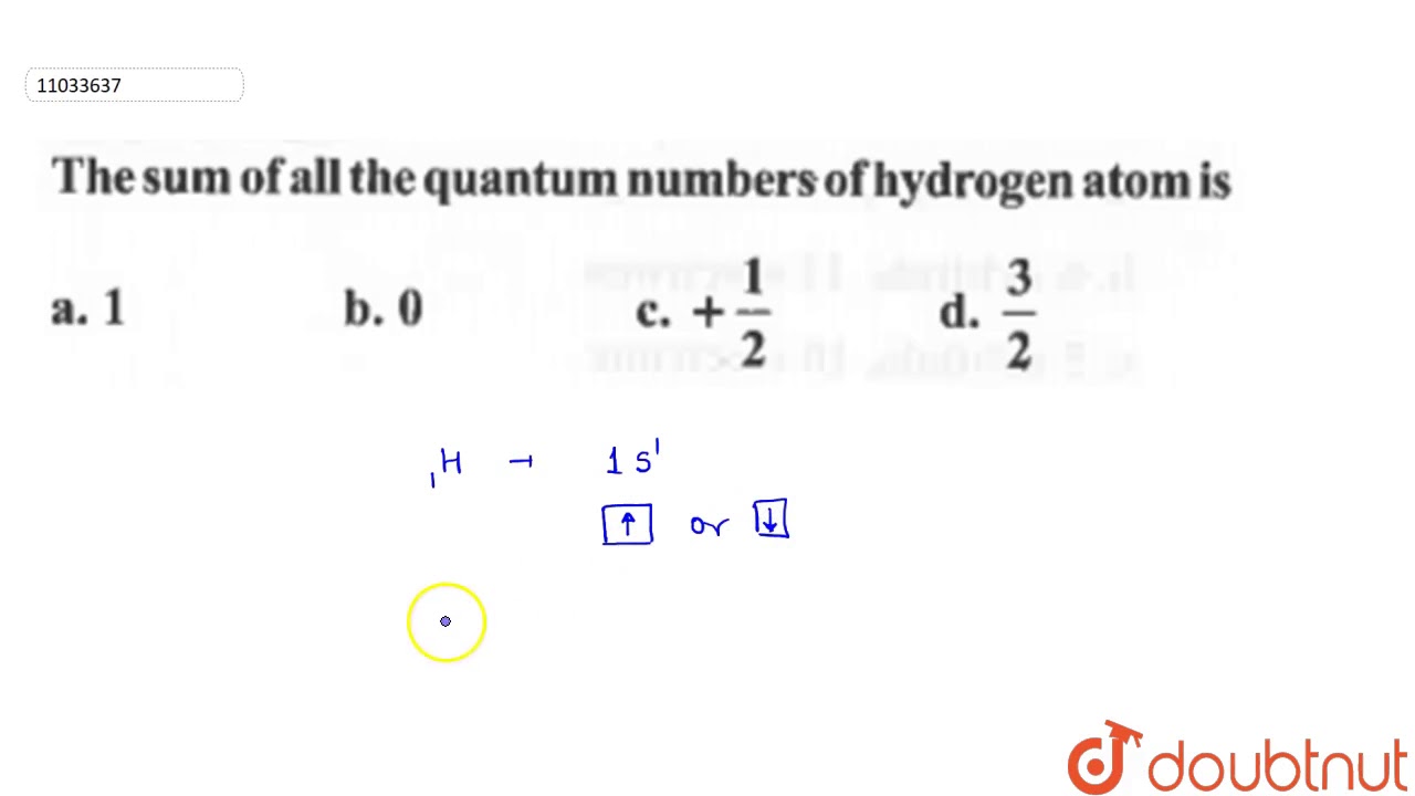 The Sum Of All The Quantum Number Of Hydrogen Atomm Is YouTube The Sum Of All The Quantum Number Of Hydrogen Atomm Is YouTube