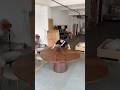 This ingenious extendable dining table made in China for small spaces solution