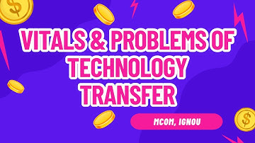 PART 9 | Unit 21 | Mechanism of tech transfer| Technological environment  |MCO 4 MCOM 2nd year IGNOU