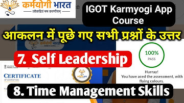 Self Leadership karmayogi question answer | time management skills igot karmayogi quiz answers