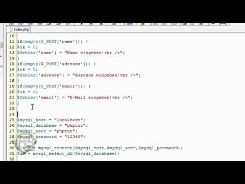 PHP Einstieg Teil 6 - Formulare, MySQL Anwendung