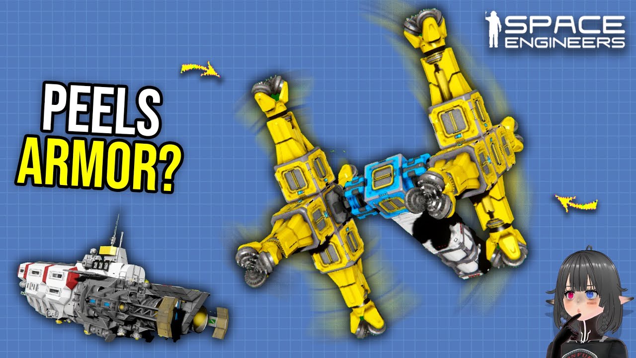 Spinning Drill Grinder Tested Versus Ship and Armor, Space Engineers ...