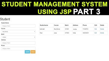 Student Management System using Jsp Part 3