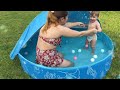 Foldable Kiddie Pool with Canopy: 31.5in/ 47in /63in for Baby Toddler Kids Family