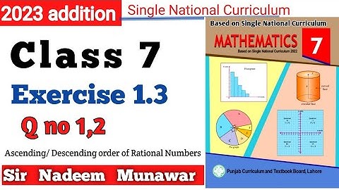 Class 7 Exercise 1.3  Single National Curriculum Maths Ex 1.3 SNC Maths PTB Maths Sir Nadeem Munawar