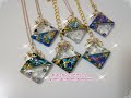 【レジン】大人モダンなスクエアチャーム＆ペンダント♪【resin:grown up Modern square charm and pendant♪】