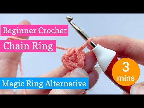 How to crochet a chain ring in 3 mins for beginners - magic circle alternative