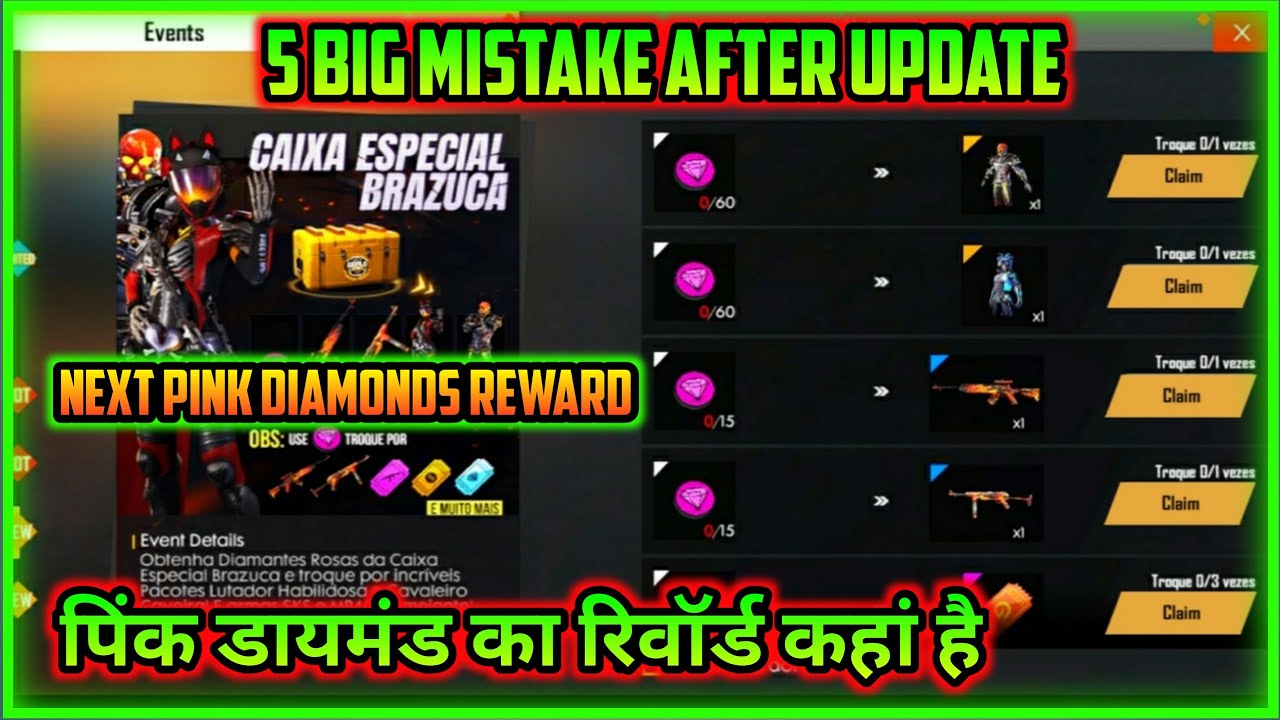 Where Is Pink Diamond Reward Free Fire Top 5 Big Mistake After Update Mg More