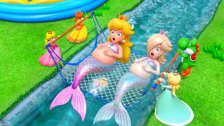 Super Mario Party - All Co-op and Coin Minigames - Peach Vs Daisy Vs Rosalina Vs Yoshi