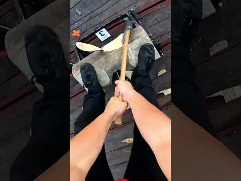 Do your feet cringe watching this?🦶🏼😅 #extremesports #lumberjack #choppingwood #timbersports