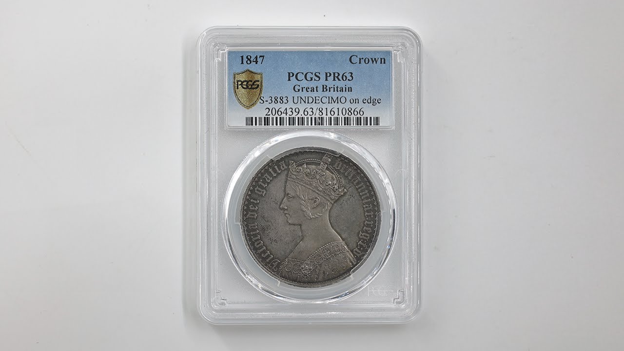 委託販売 1847 英国 ビクトリア女王 ゴシッククラウン 1クラウン 銀貨