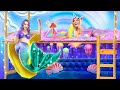 We Build a Bunk Bed! Unicorn vs Mermaid 24 Hours Challenge