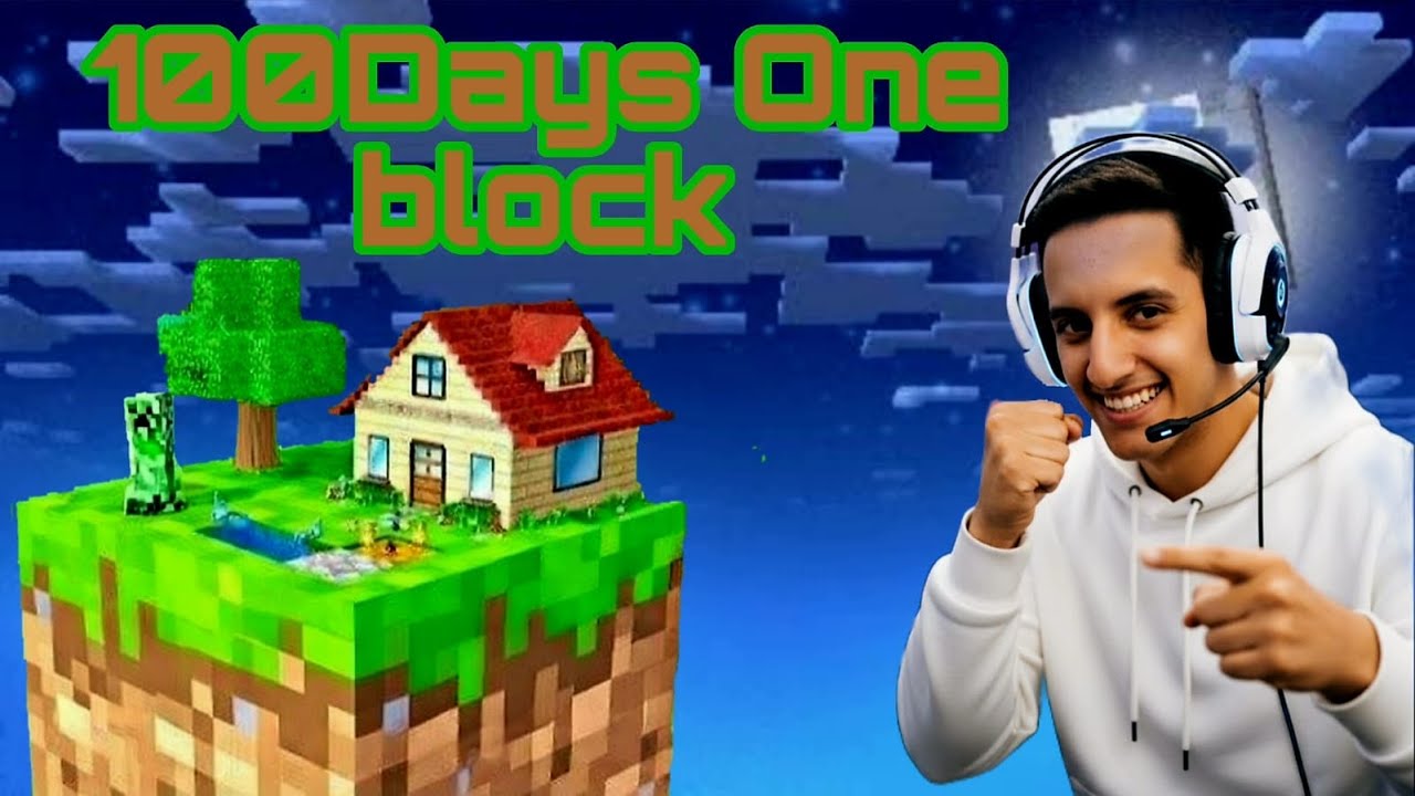 surviving 100 days in one block challenge with bro live!! - YouTube