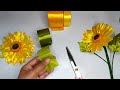 Diy  how to make satin ribbon sunflower easy