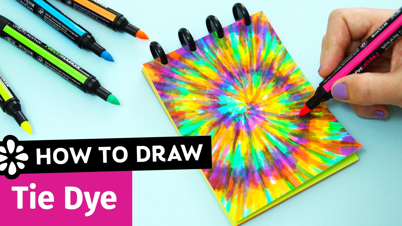 How to Draw Tie Dye Easy DIY Notebook Cover Sea Lemon YouTube