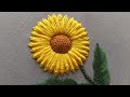 3D sunflower 🌻🌻🌻hand embroidery|hand embroidery tutorial