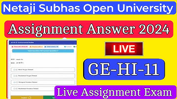 nsou GE-HI-11 Live assignment answer 2024 | nsou gehi-11 assignment answer 2024| gesi-11 answer 2022