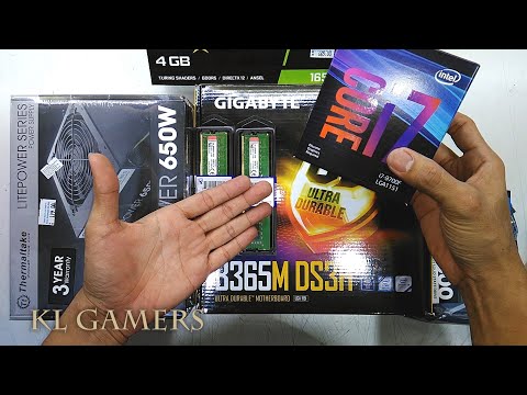 intel Core i7 9700F GIGABYTE B365M DS3H Crucial BX500 GTX 1650 Gaming PC Build